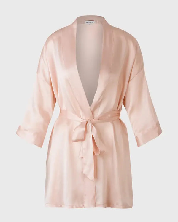 Light pink silk sales robe