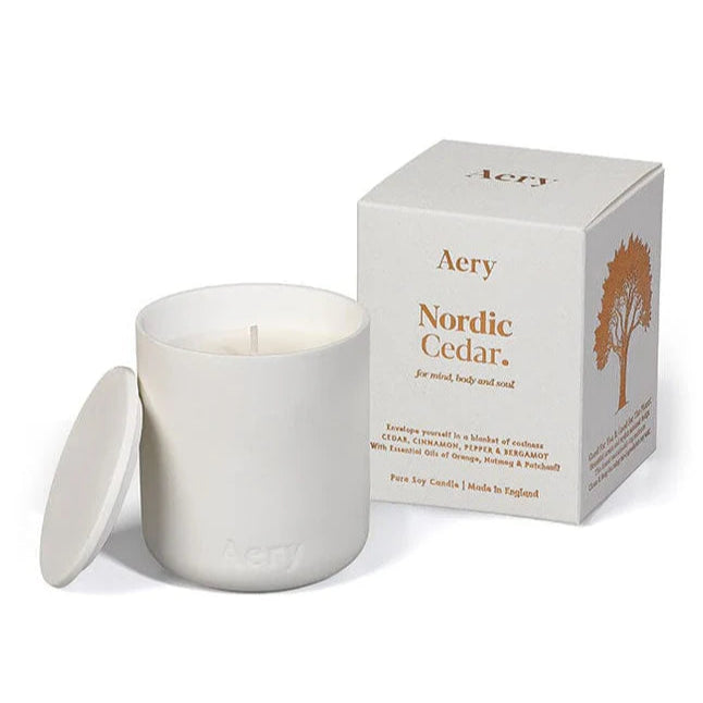 Candle in Reusable Clay Pot Aery Nordic Cedar
