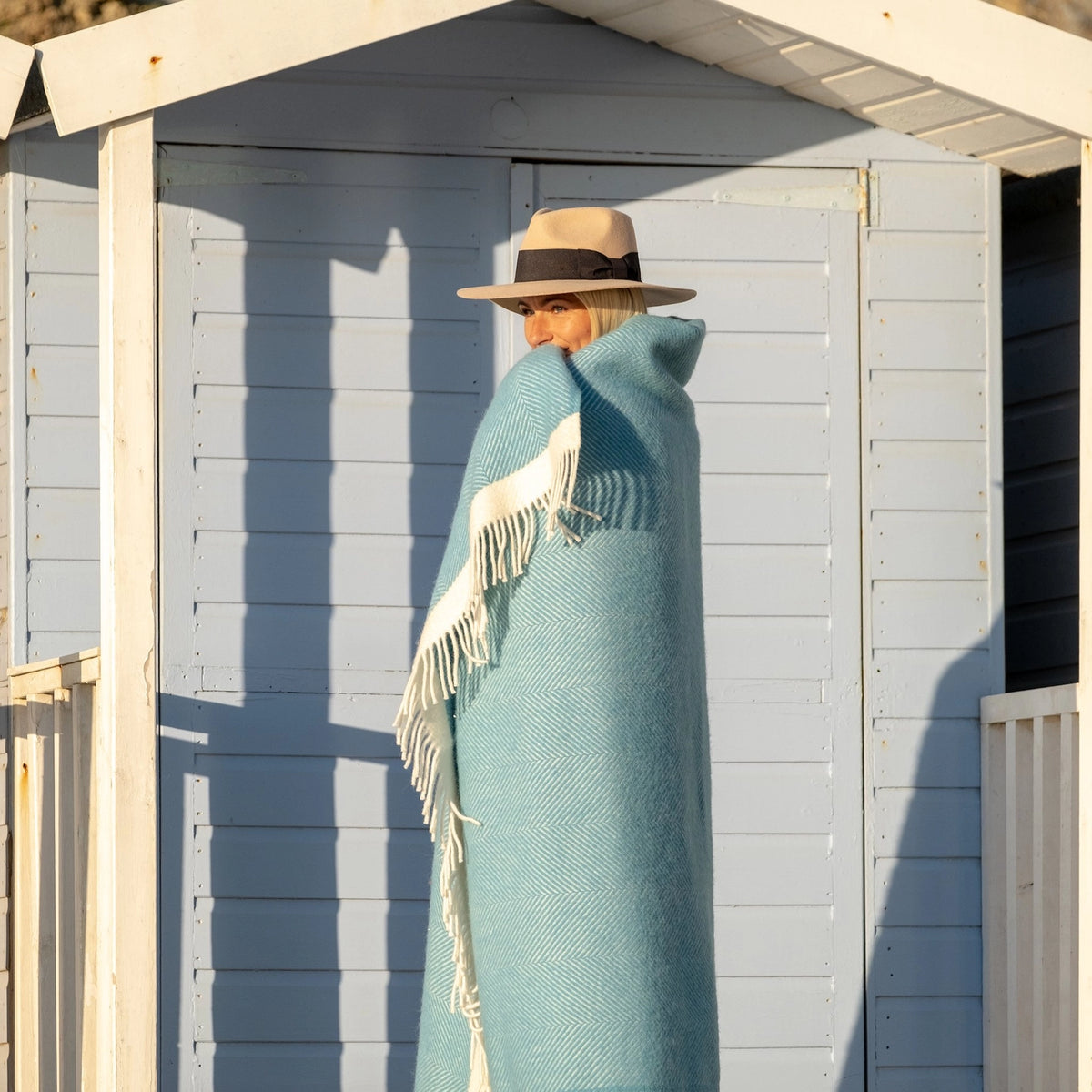 Turquoise Herringbone Blanket