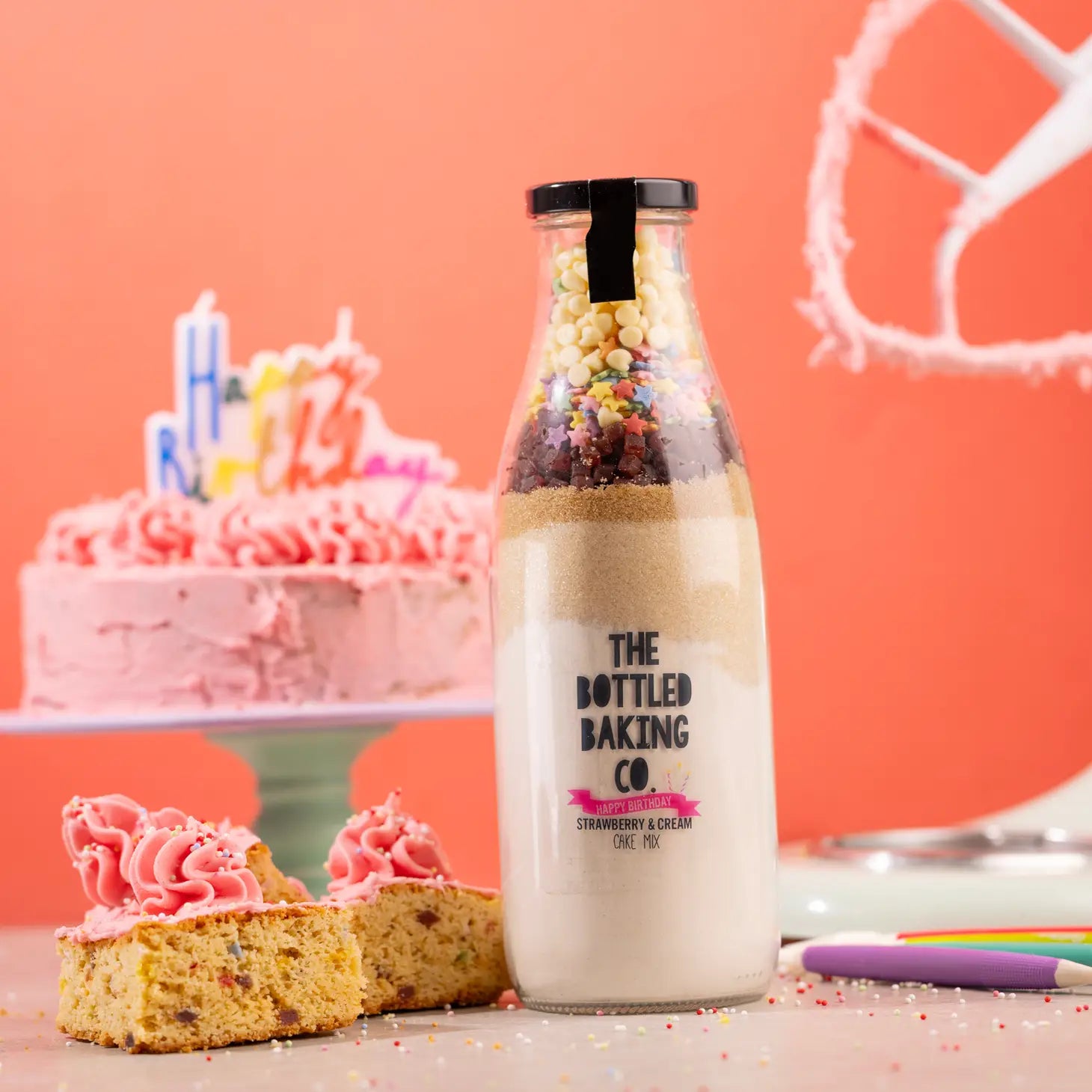 Happy Birthday Cake Bottle Baking kit IzzyBee