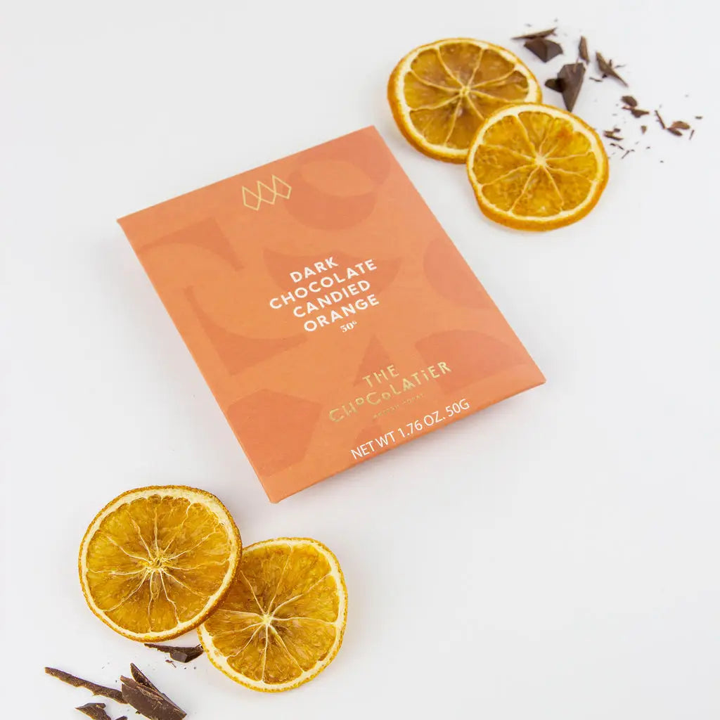 Candied Orange Dark Chocolate Bar