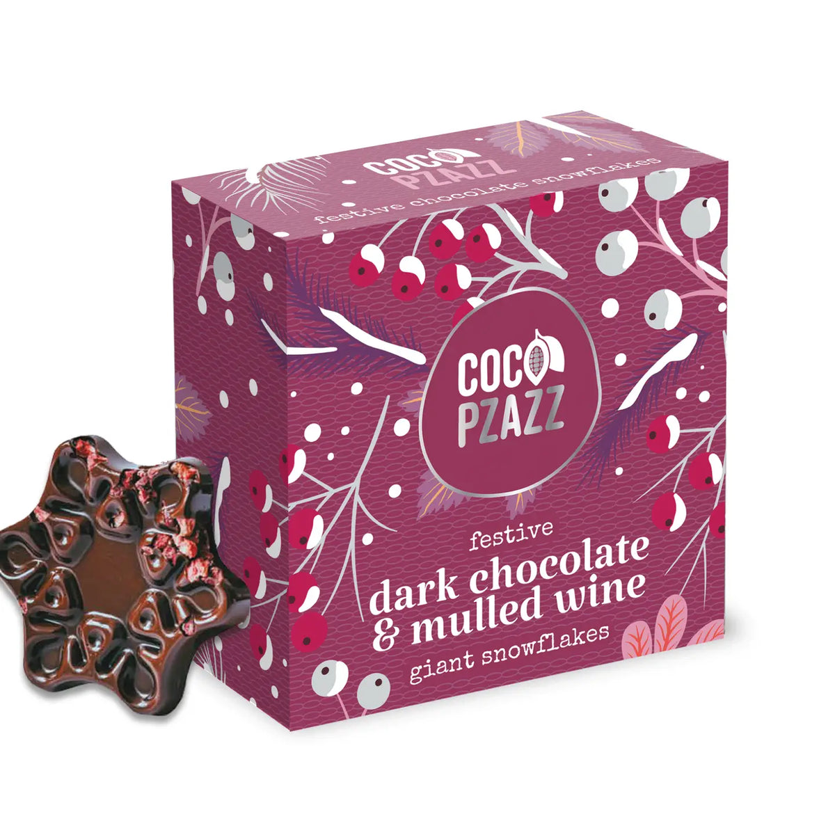 Mulled Wine Dark Chocolate Snowflakes