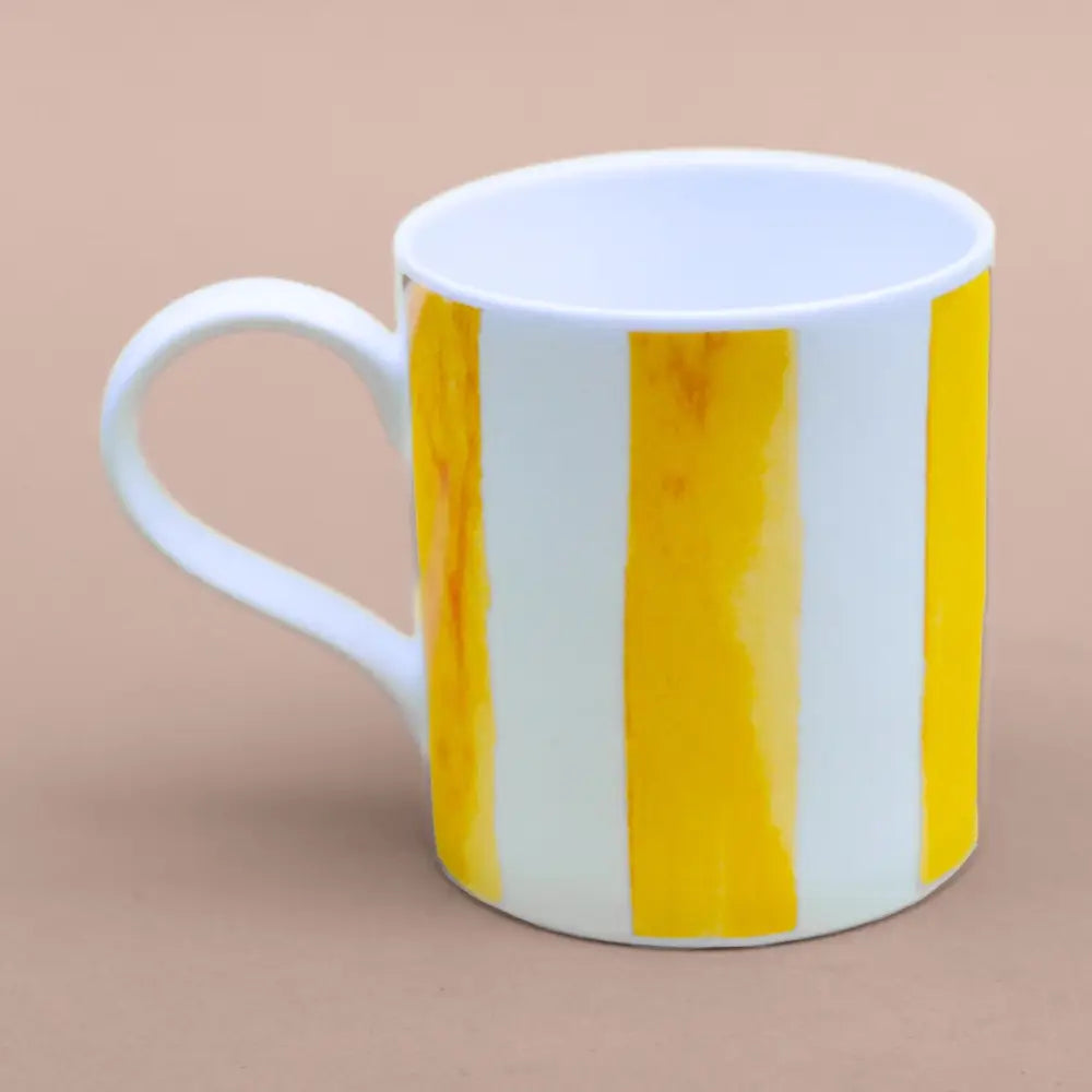 Hand-Painted Yellow Stripe Mug