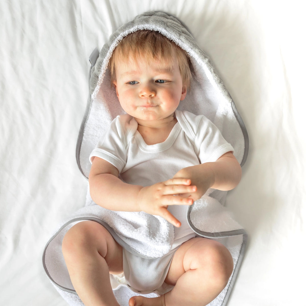 Baby Grey Hooded Towel