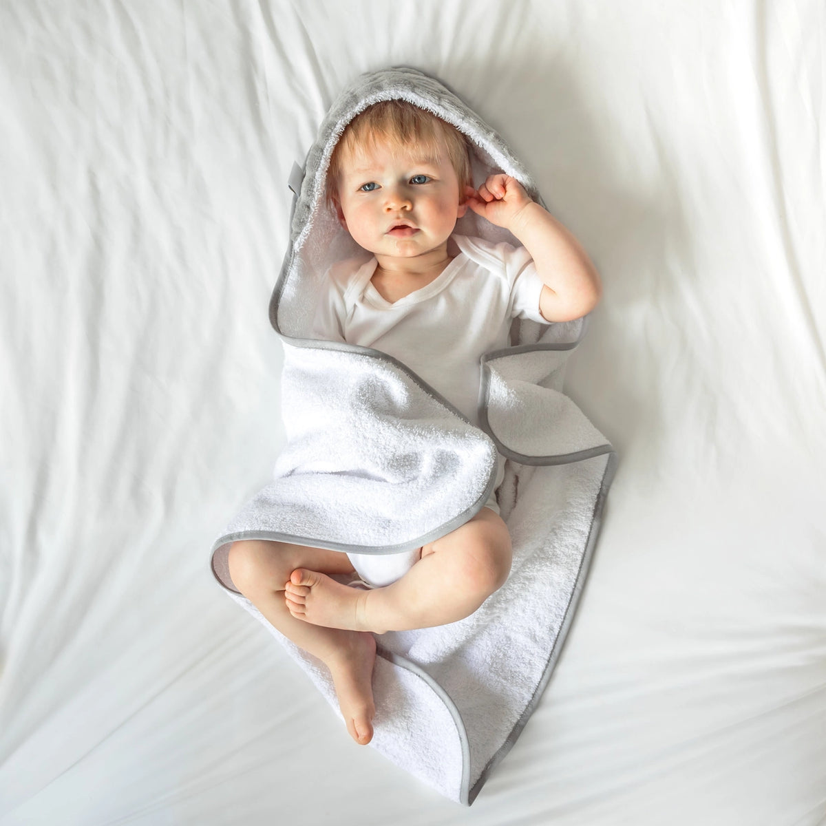 Baby Grey Hooded Towel