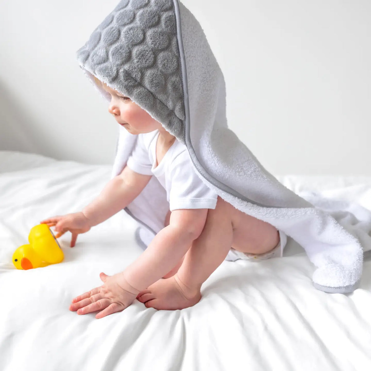 Baby Grey Hooded Towel