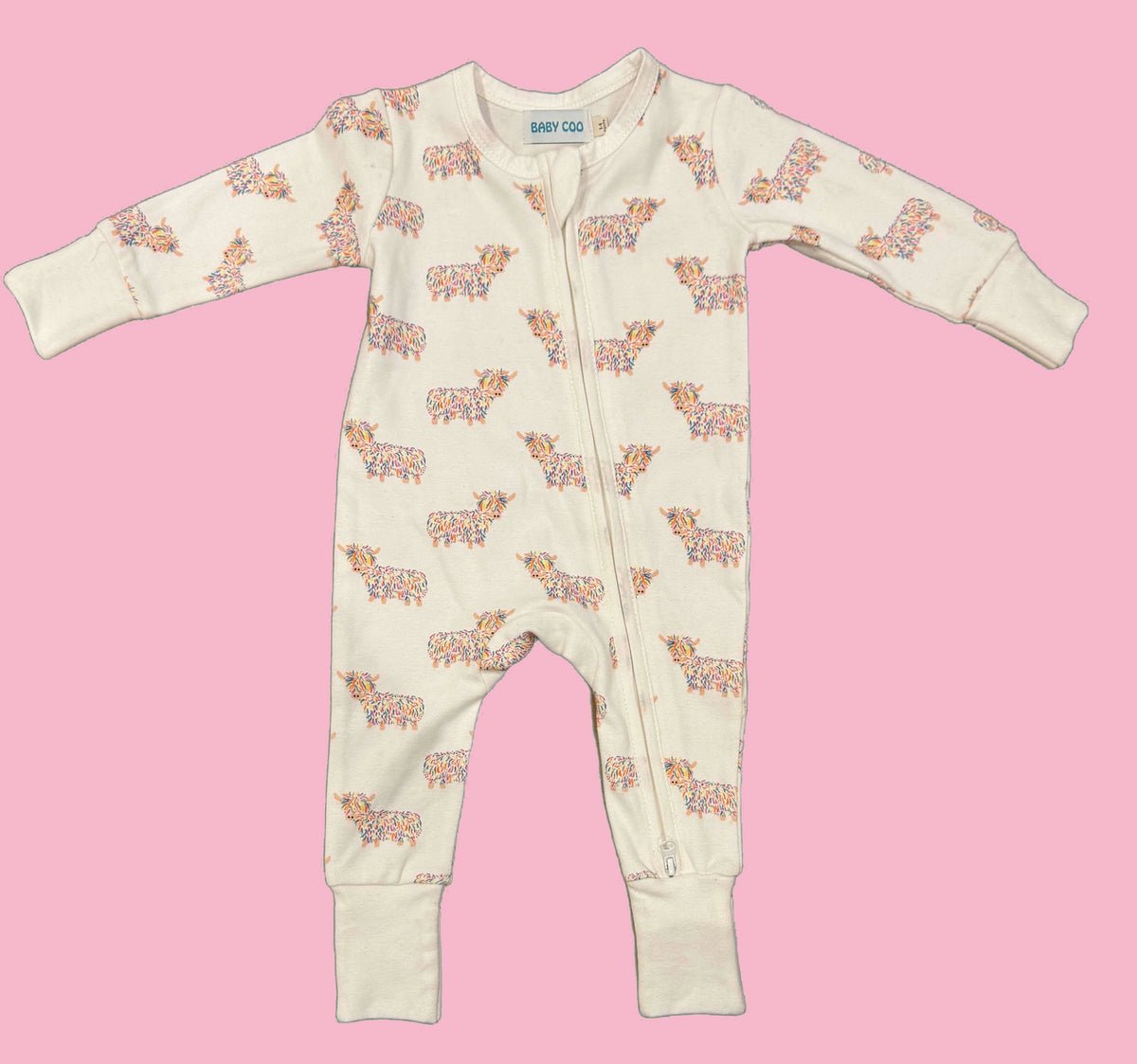 Baby Sleepsuit- Highland Cow