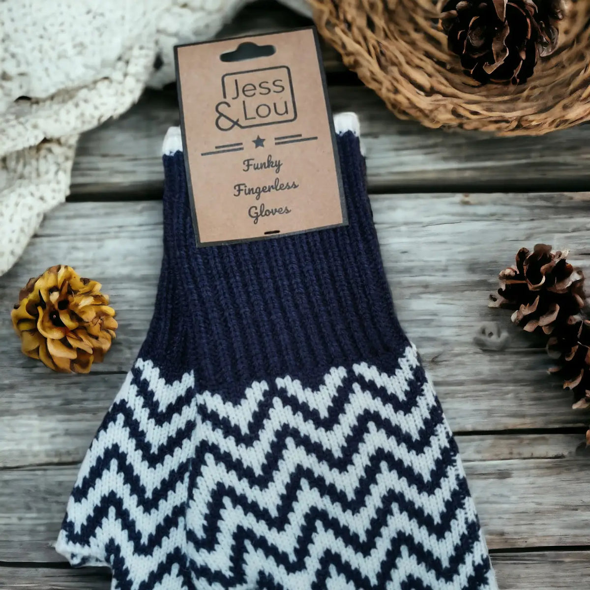 Herringbone Fingerless Gloves