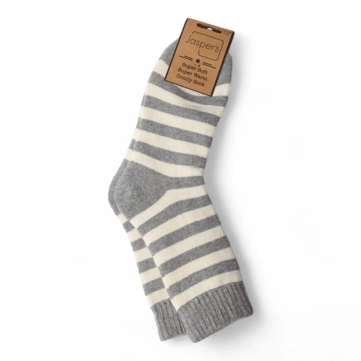 Grey Stripe Super Cosy Socks