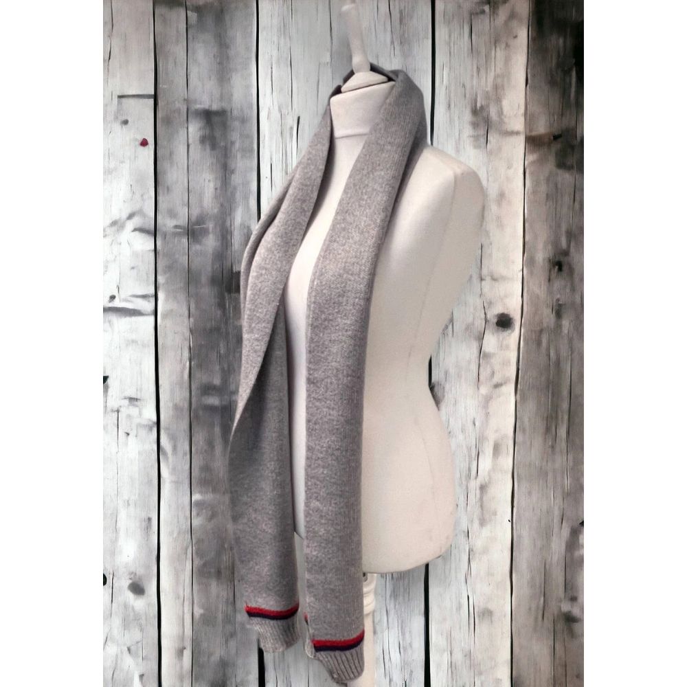 Mens Grey Stripe Scarf