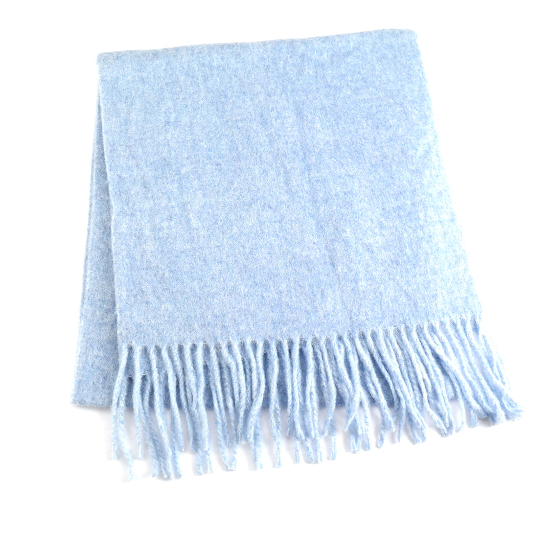 Sky Blue Fringed Scarf