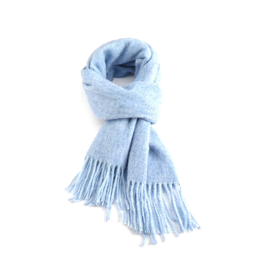 Sky Blue Fringed Scarf