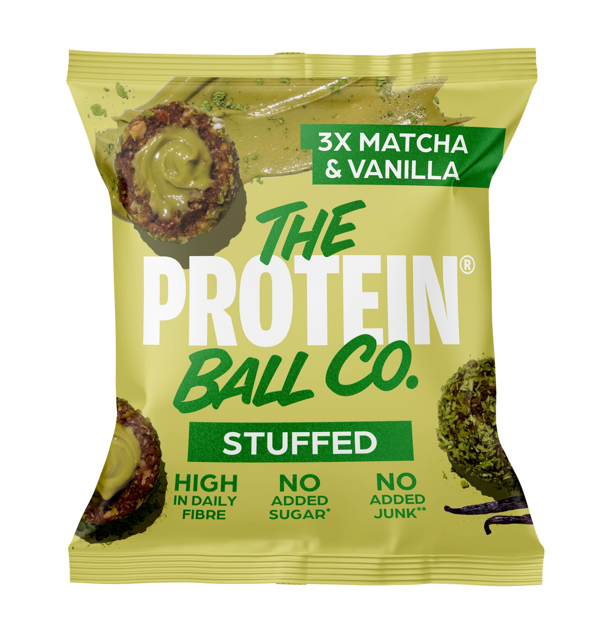 Matcha & Vanilla Stuffed Protein Balls
