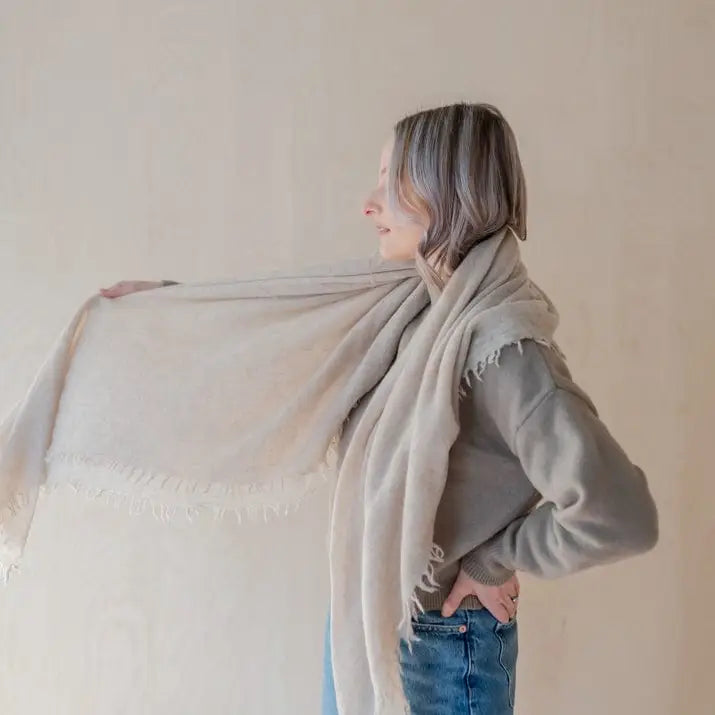 Brushed Cashmere Scarf - Oatmeal