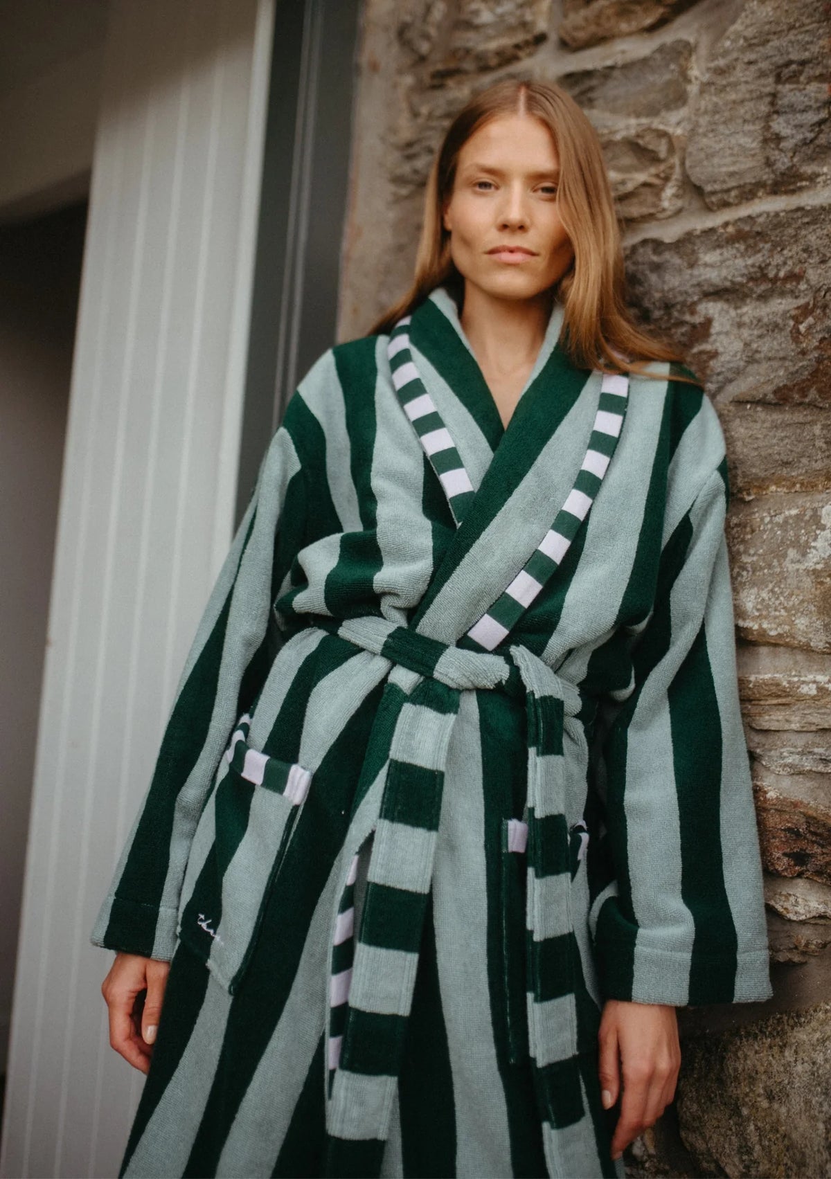 Green Stripe Dressing Gown