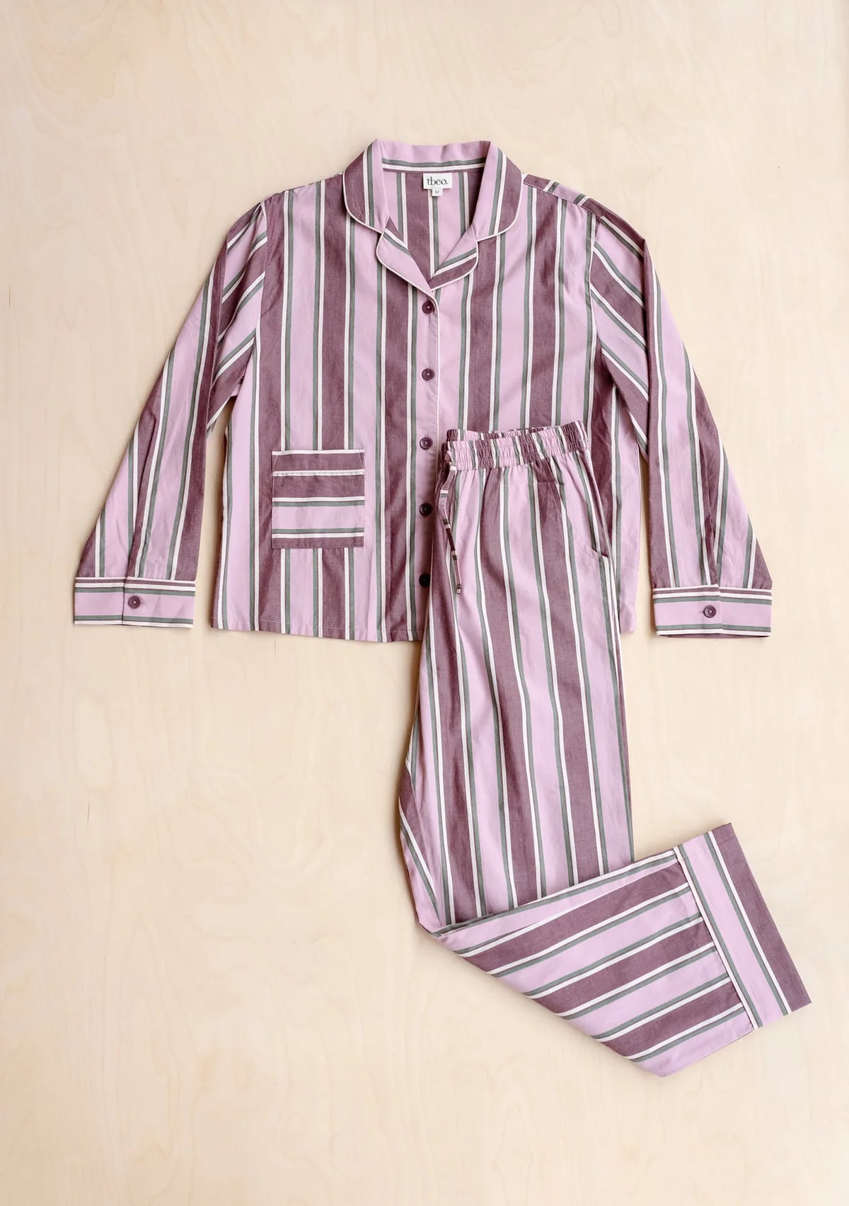 Pink Stripe Cotton Ladies Pyjamas