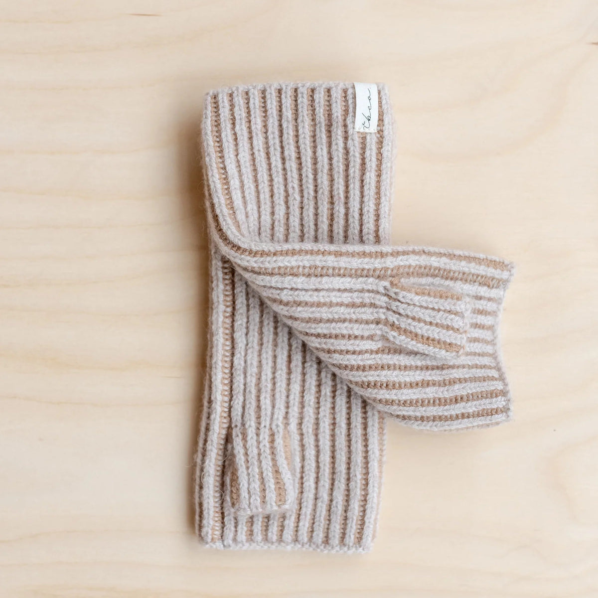 Cashmere Wrist Warmers - Two Tone Oatmeal
