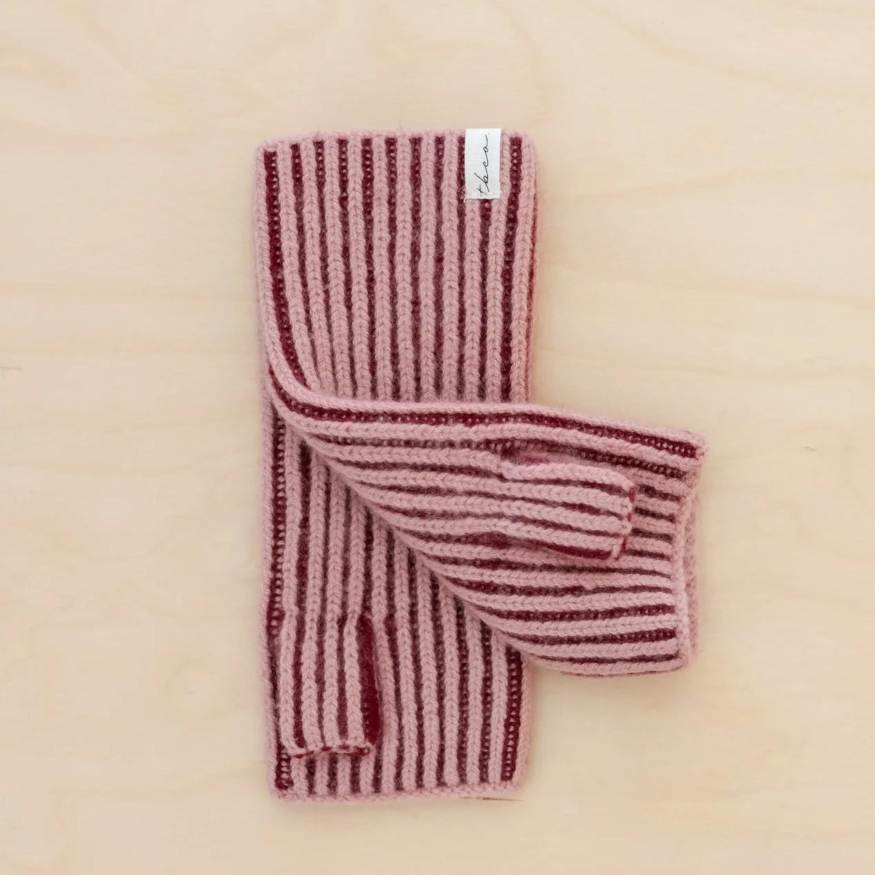 Burgundy two tone merino wrist warmers