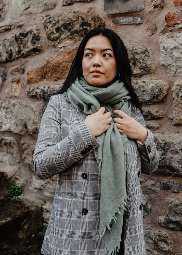 Brushed Cashmere Scarf - Sage