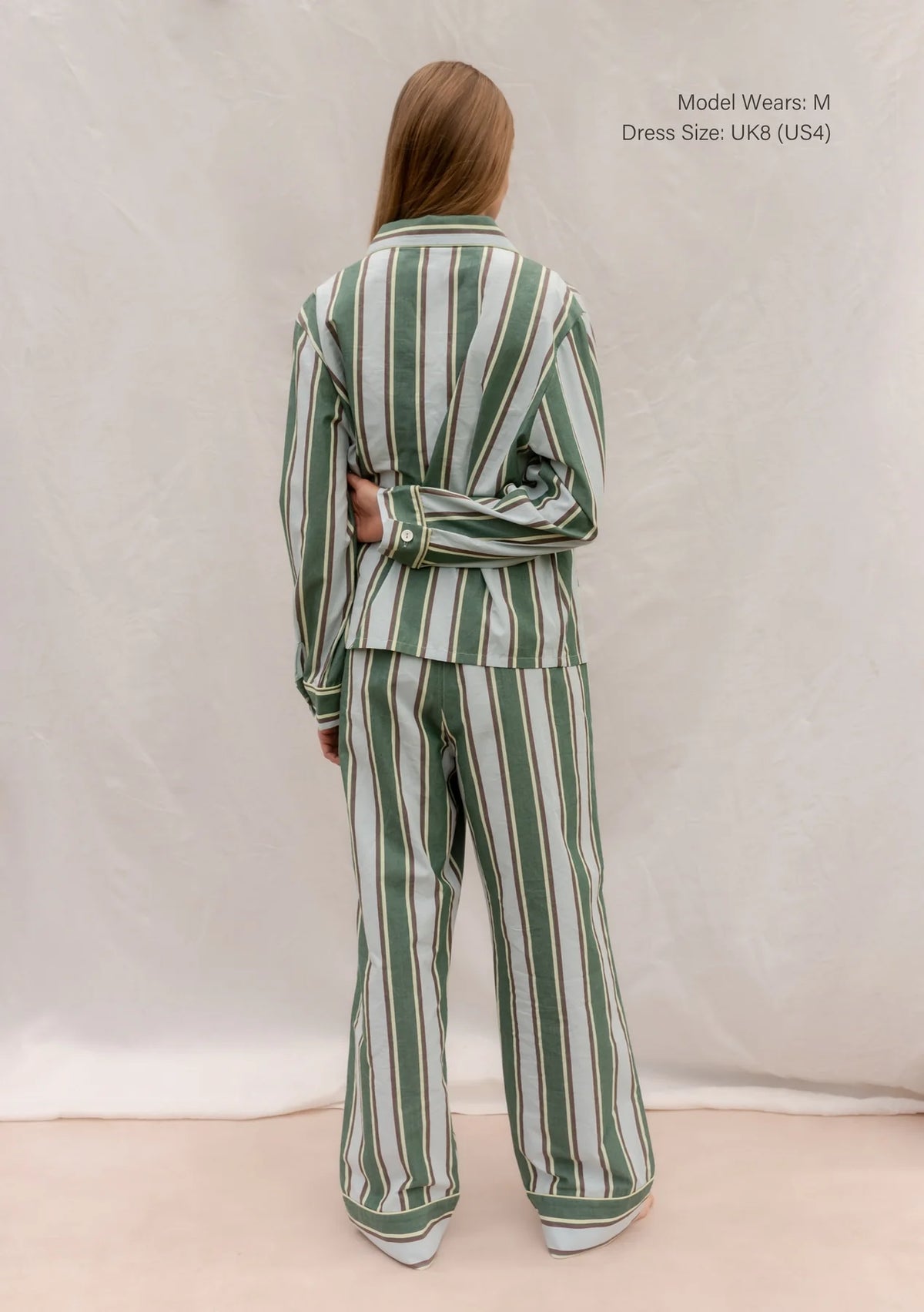 Green Stripe Cotton Ladies Pyjamas