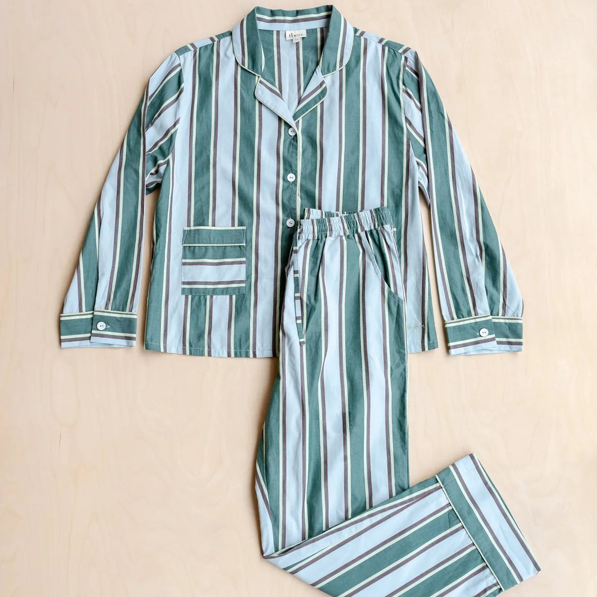 Blue Green Strip Pyjamas