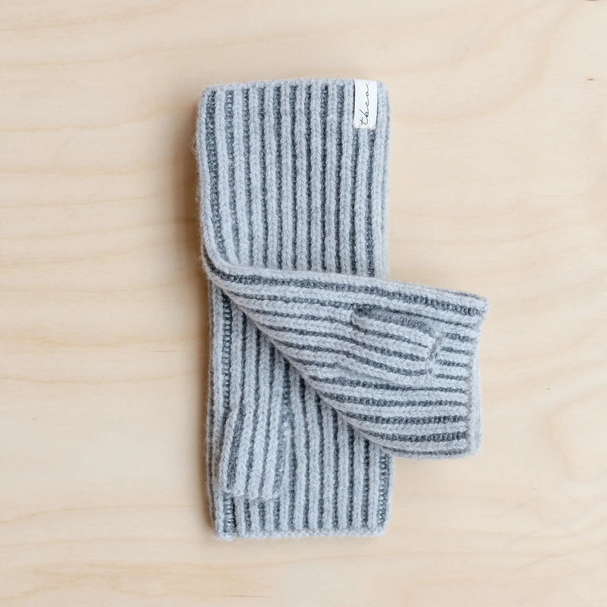 Cashmere Merino Grey two tone wristwarmers TBCO