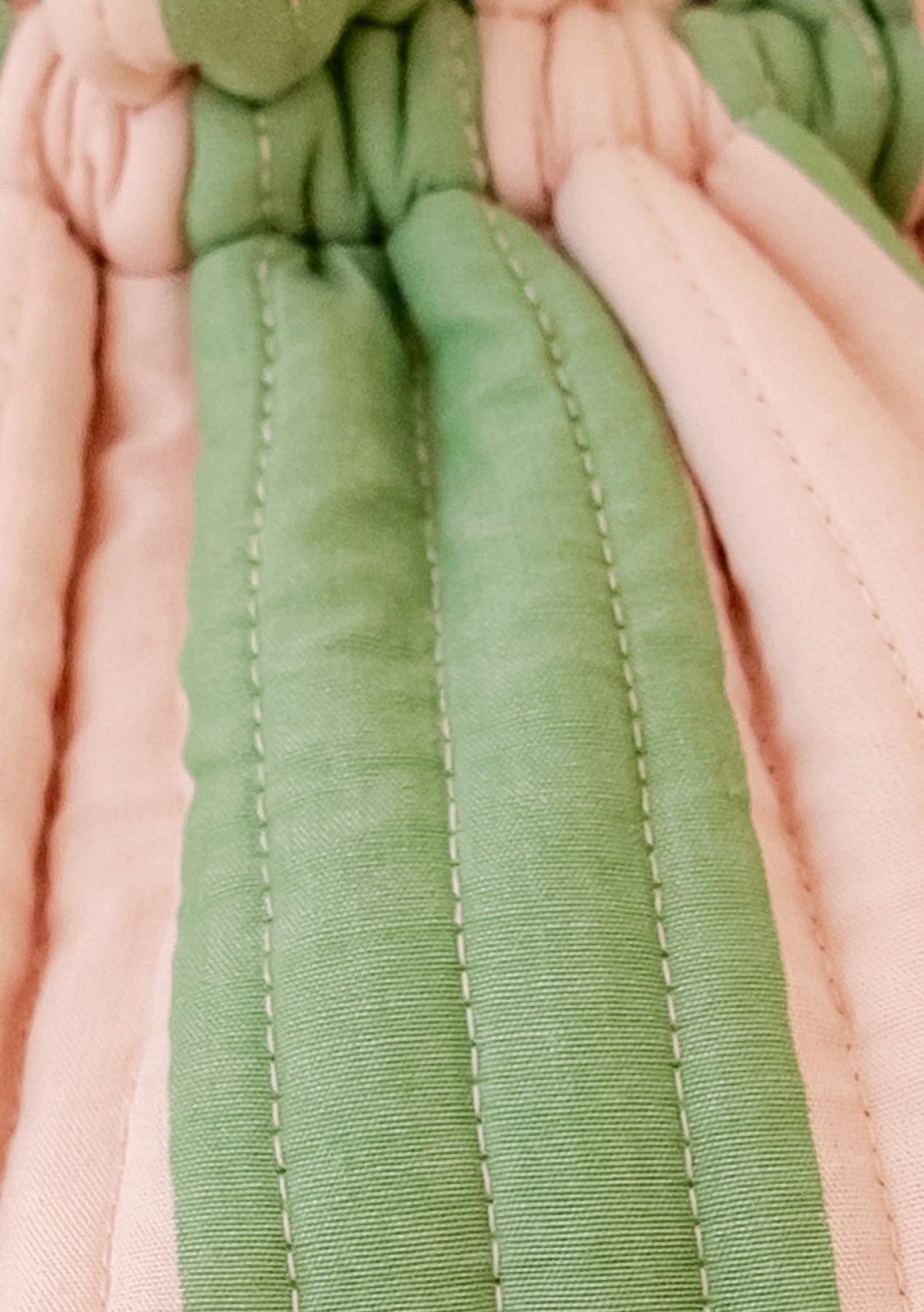 Pink & Green Striped Washbag