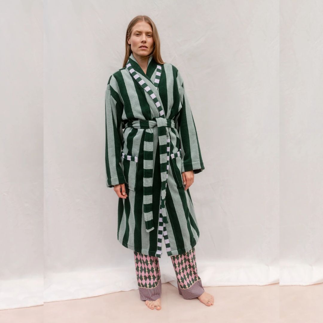 Green Stripe Dressing Gown