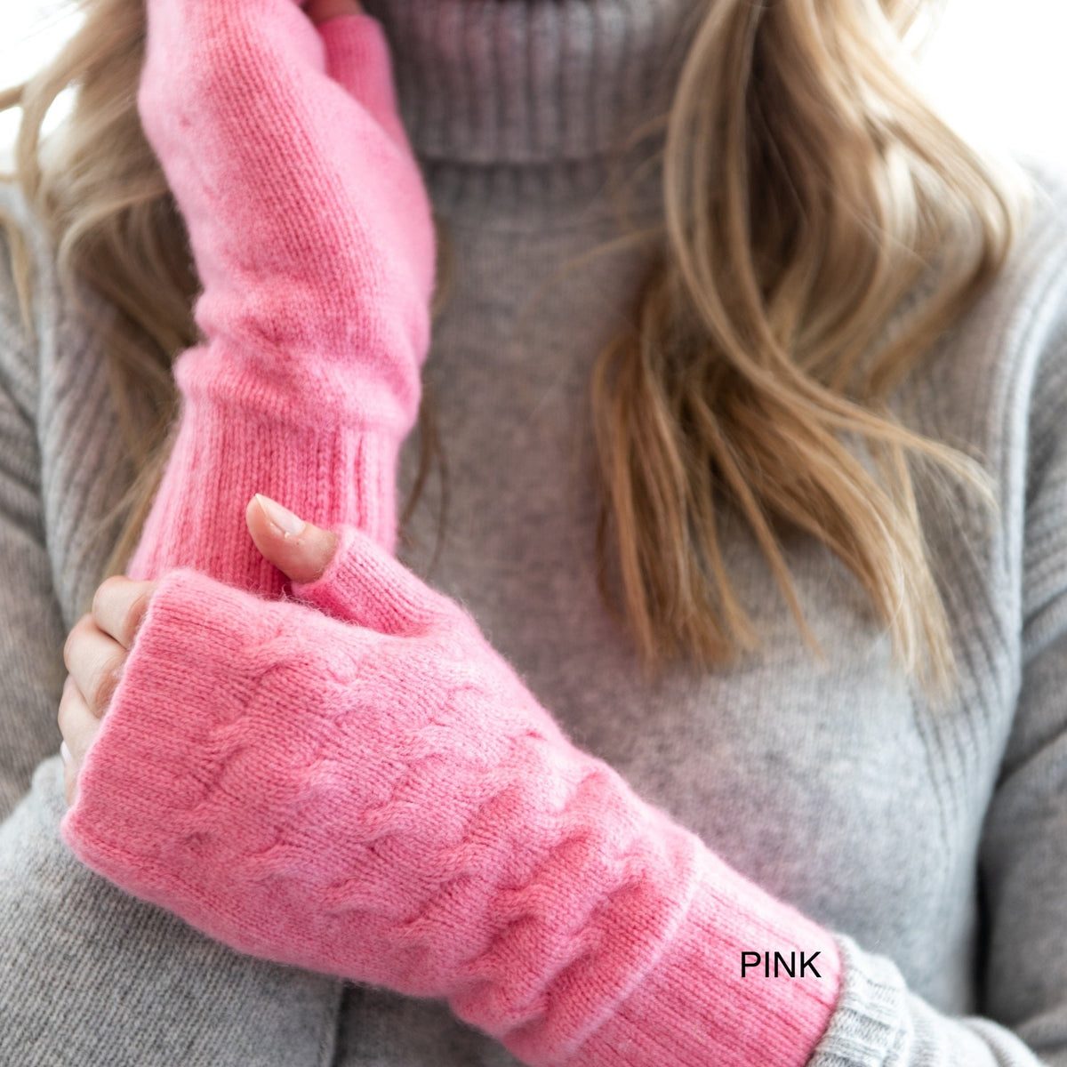 Cashmere Handwarmers -Pink