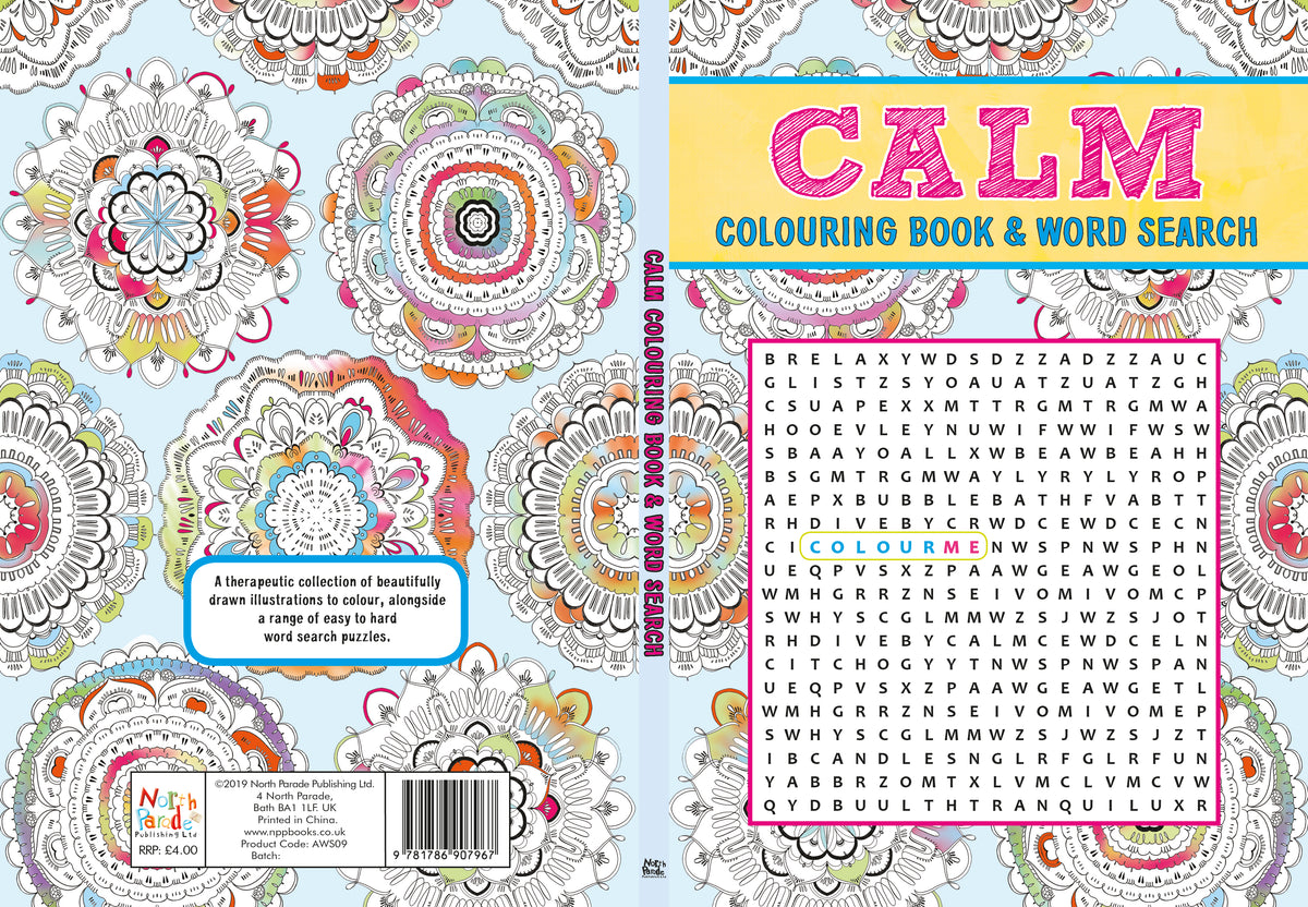 Book -  Mindful Colouring &amp; Wordsearch for Adults