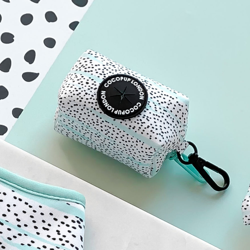 Dog Poop Bag Holder - Mint Dalmation