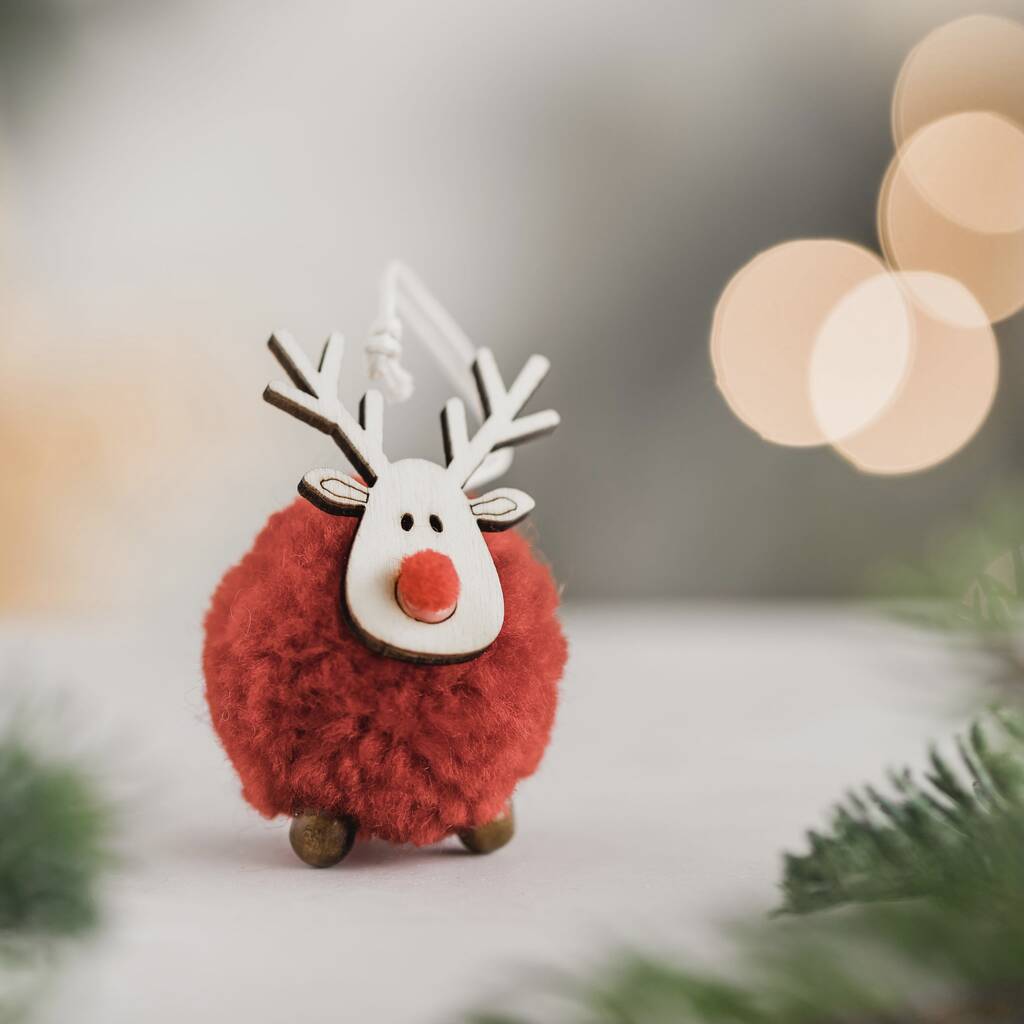 Reindeer pom pom decoration