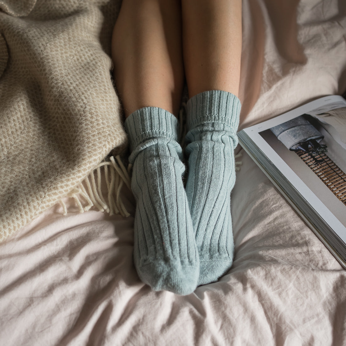 Alpaca Lounge Socks - Duck Egg Blue