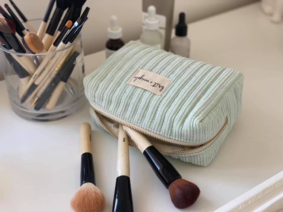 Cosmetic bag - Mint Corduroy